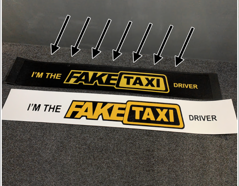 Брызговик с накаткой "метла" I am the FAKE TAXI driver