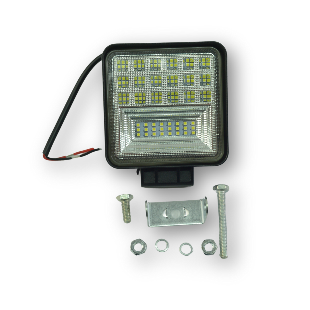 Фара универсальная диодная LED 24V (42 диода 126W квадратная-107*107*30)