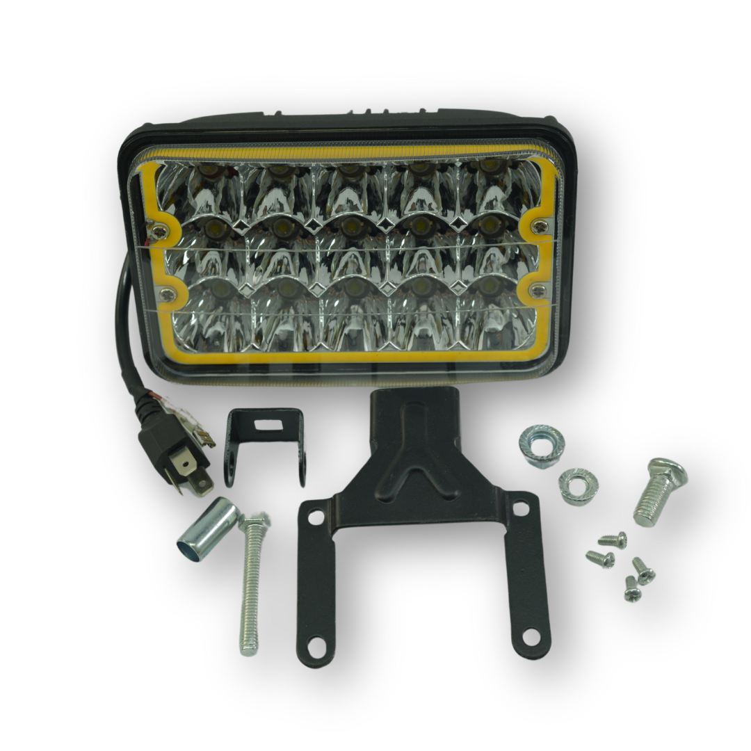 Фара универсальная диодная LED 24V (15 диодов 45W дальний\ближний желтый контур-170*108*66)