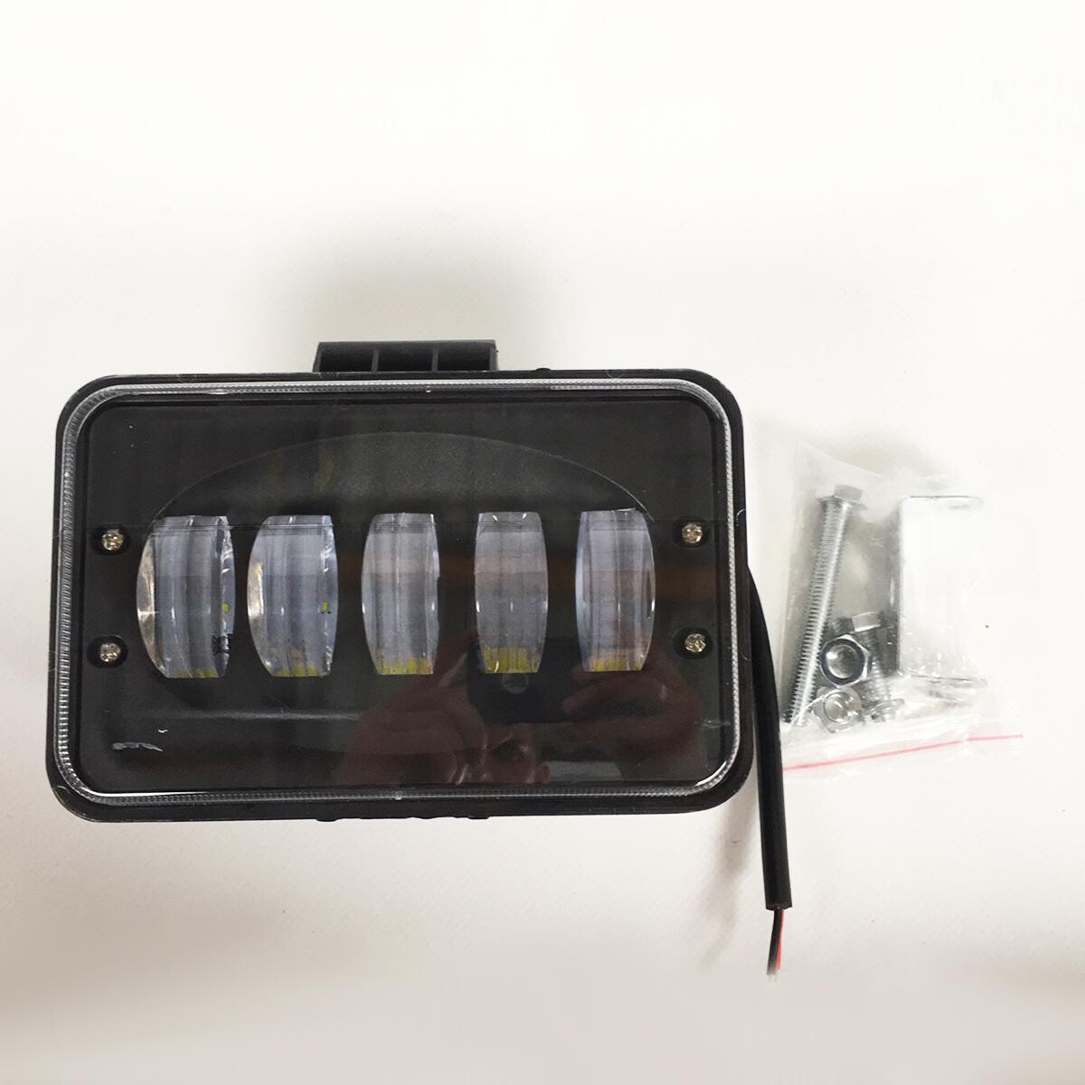 Фара универсальная диодная LED 24V (5 диодов 50W белый+желтый свет 165*108*78)